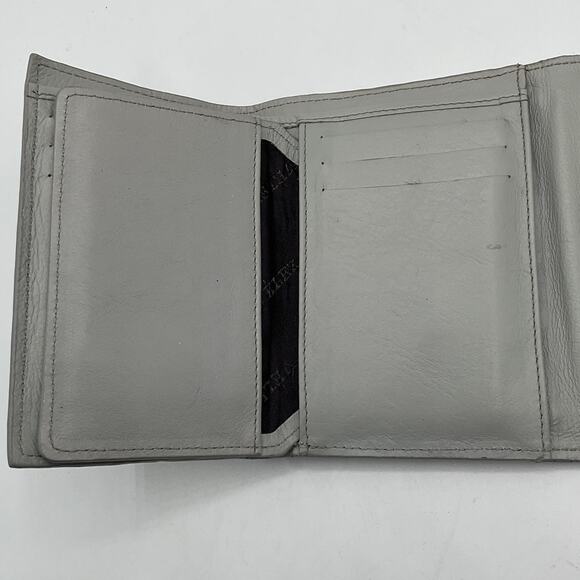 Velez Women's Tri-Fold Leather Wallet, Cracked Silver - Picture 7 of 11